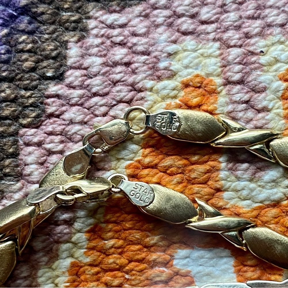 BEAUTIFUL SOLID 10K YELLOW GOLD VINTAGE Hugs & Kisses XOXO Matching Set 10K - Picture 8 of 15
